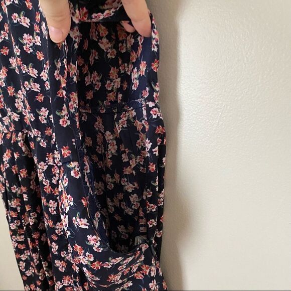 Trafaluc Zara Romper Floral Print Sleeveless Pockets Open Back Classic Trendy - Picture 4 of 9